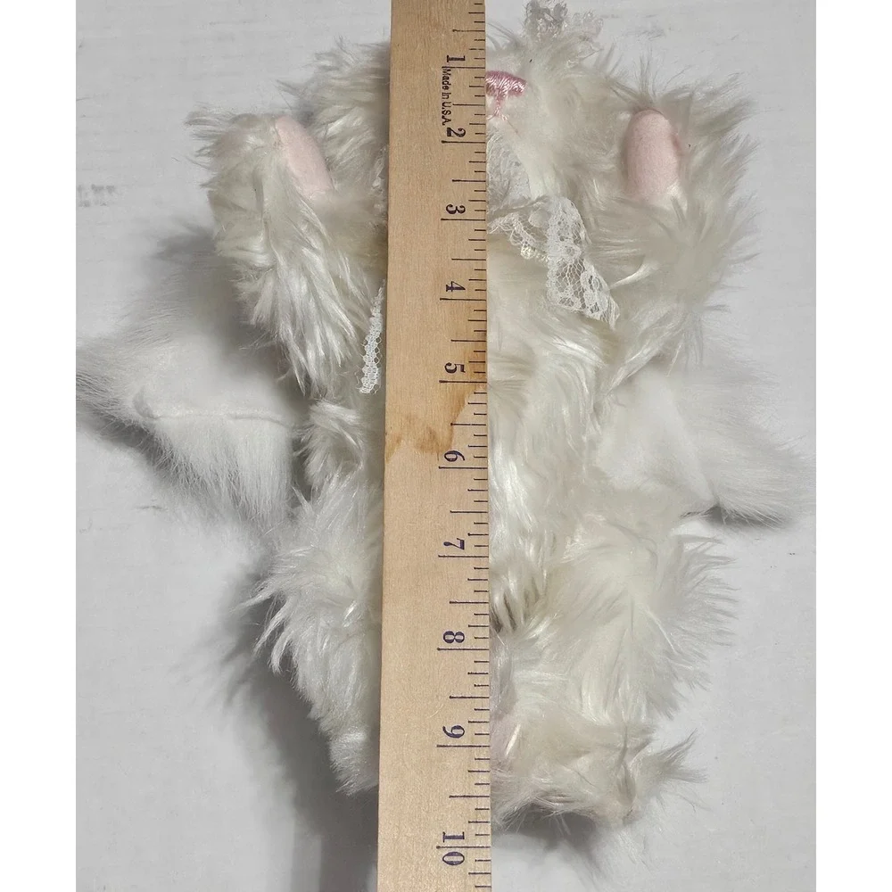 A&A Angel Teddy Bear Plush Jointed Stuffed Toy White W Wings Pink‎ Nose & Toes